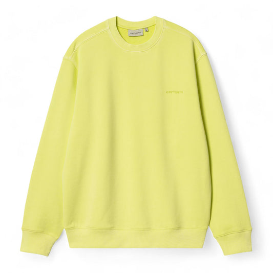 Carhartt Wip Duster Script Sweat - Lime (Garment Dyed)