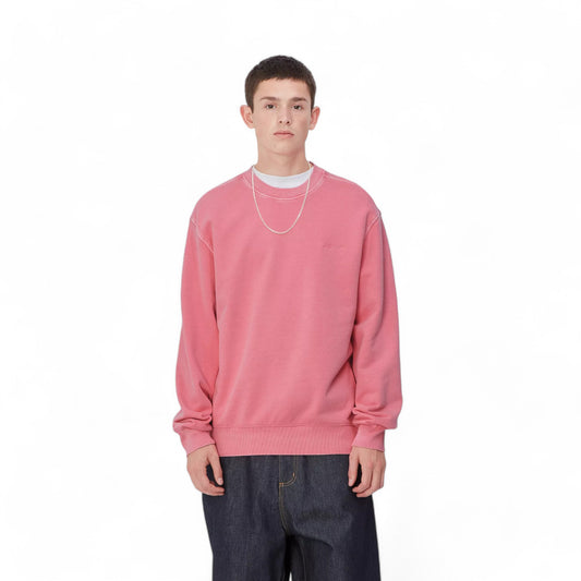 Carhartt Wip Duster Script Sweat - Charm Pink (Garmente Dyed)