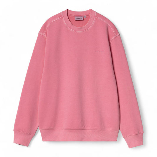 Carhartt Wip Duster Script Sweat - Charm Pink (Garmente Dyed)