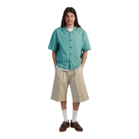 Camicia Edwin Saga Shirt SS - Green / White Francis Concept