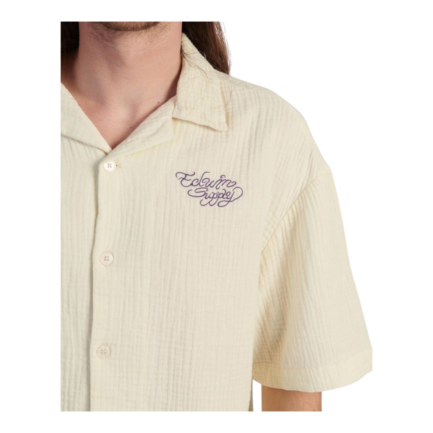 Camicia Edwin Melt The Chaos Shirt SS - Cream Francis Concept