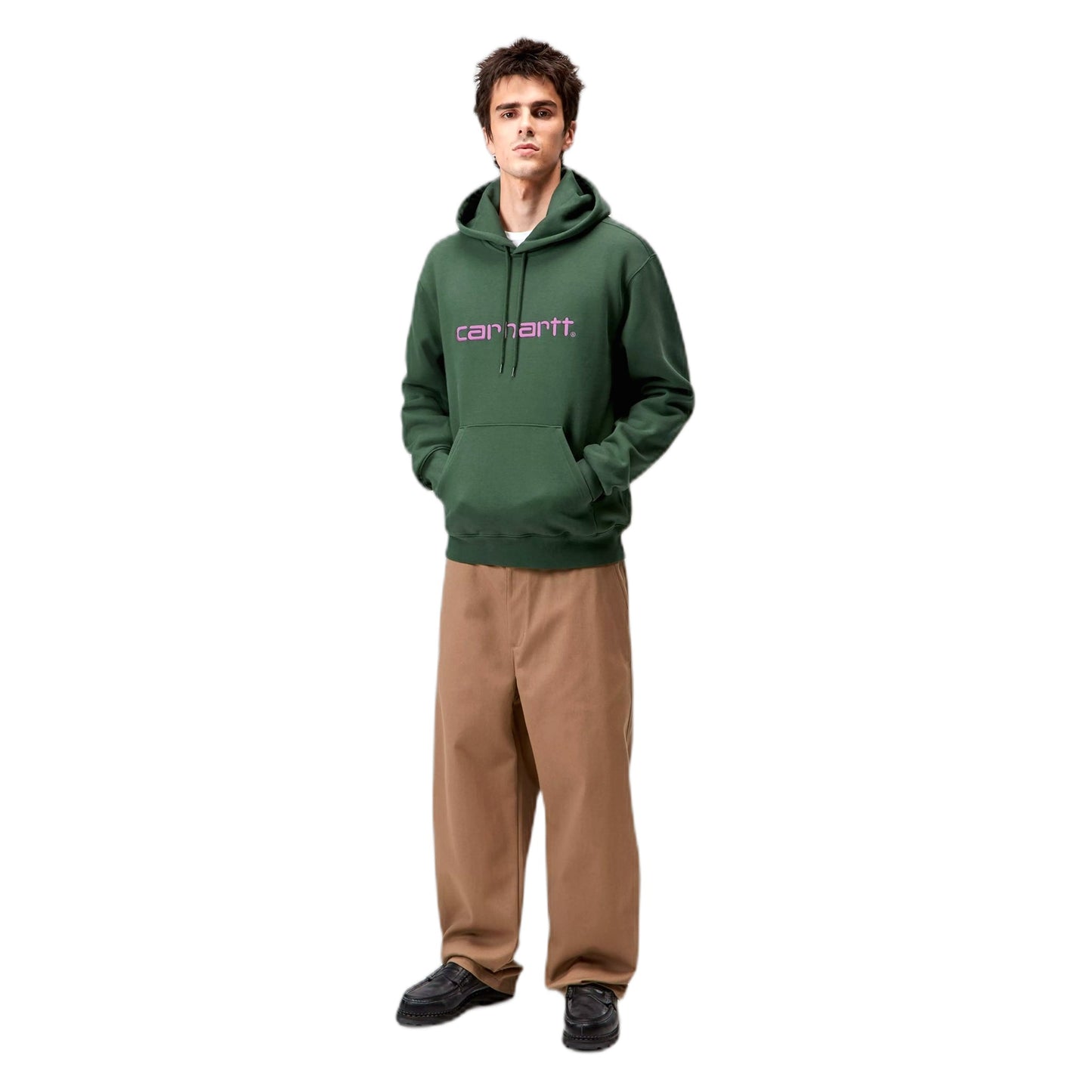 Felpa Carhartt Hooded Carhartt Sweat - Sycamore Tree / Phlox - Felpe di Carhartt Wip | Francis Concept