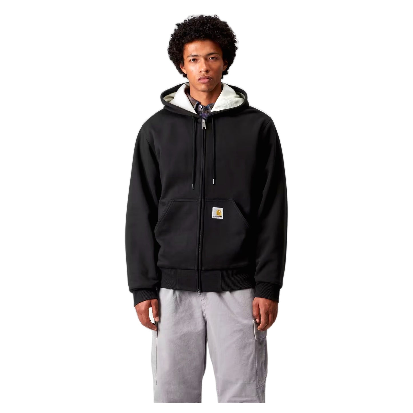 Felpa Carhartt Wip Active Sweat Jacket - Black Stone Washed - Felpe di Carhartt Wip | Francis Concept