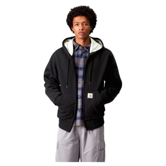 Felpa Carhartt Wip Active Sweat Jacket - Black Stone Washed - Felpe di Carhartt Wip | Francis Concept