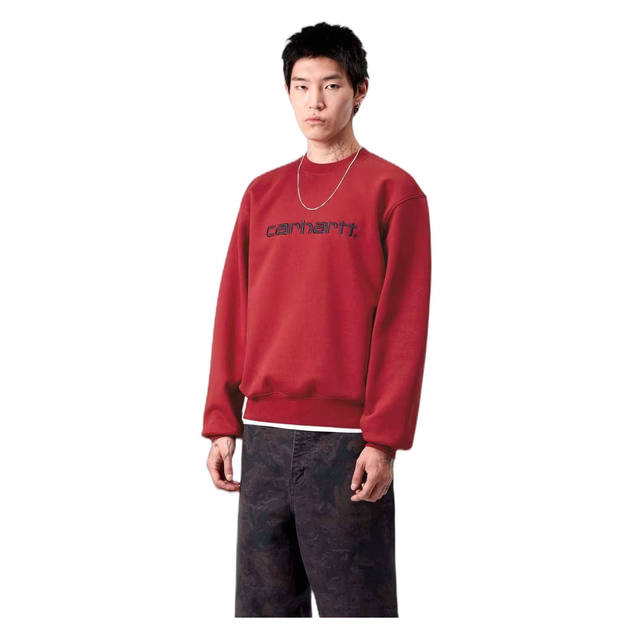 Felpa Carhartt Wip Carhartt Sweat - Scarlet / Graphite - Felpe di Carhartt Wip | Francis Concept