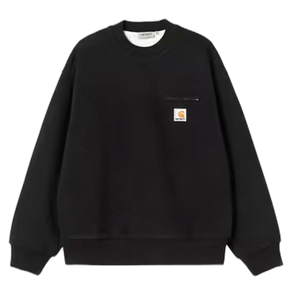 Felpa Carhartt Wip Detroit Sweat - Black Stone Washed - Felpe di Carhartt Wip | Francis Concept