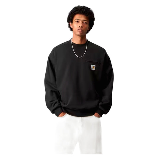 Felpa Carhartt Wip Detroit Sweat - Black Stone Washed - Felpe di Carhartt Wip | Francis Concept