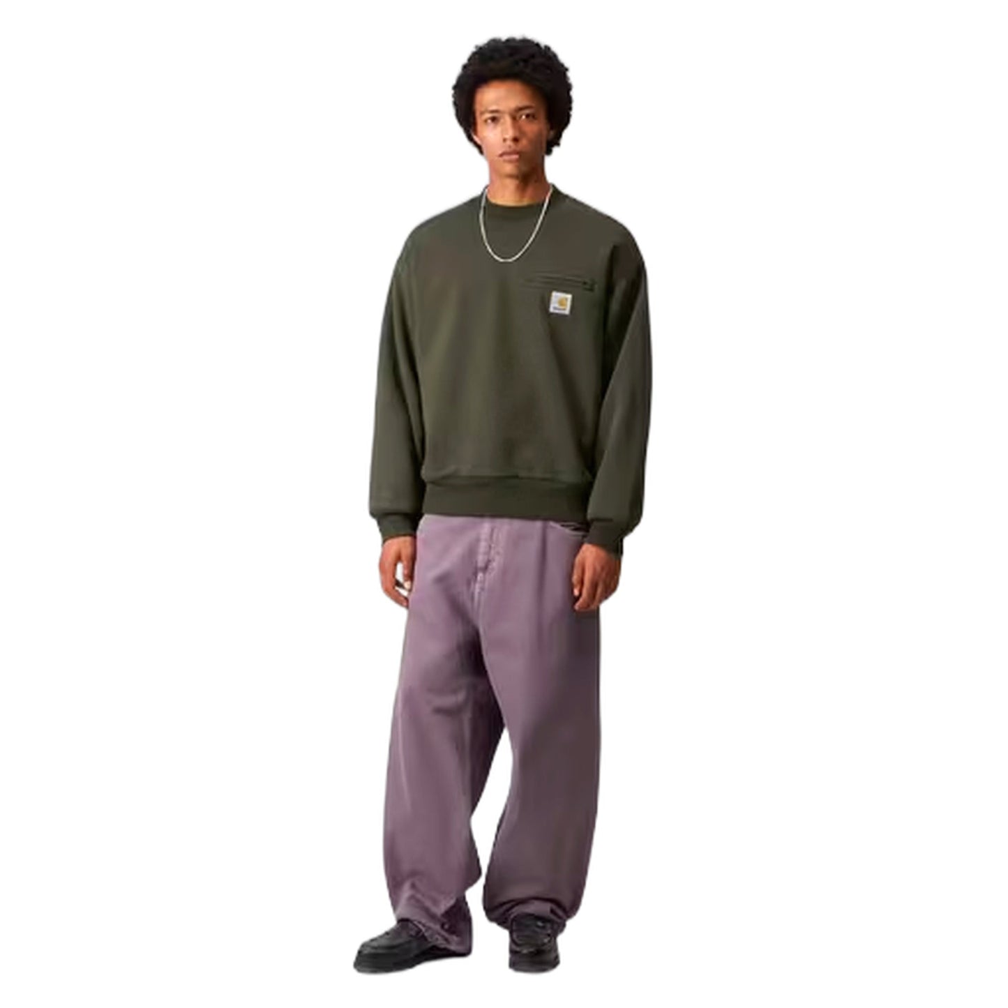 Felpa Carhartt Wip Detroit Sweat - Olive Stone Washed - Felpe di Carhartt Wip | Francis Concept