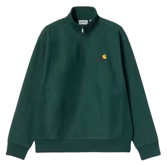 Felpa Carhartt Wip Half Zip American Script - Dark Fir - Felpe di Carhartt Wip | Francis Concept
