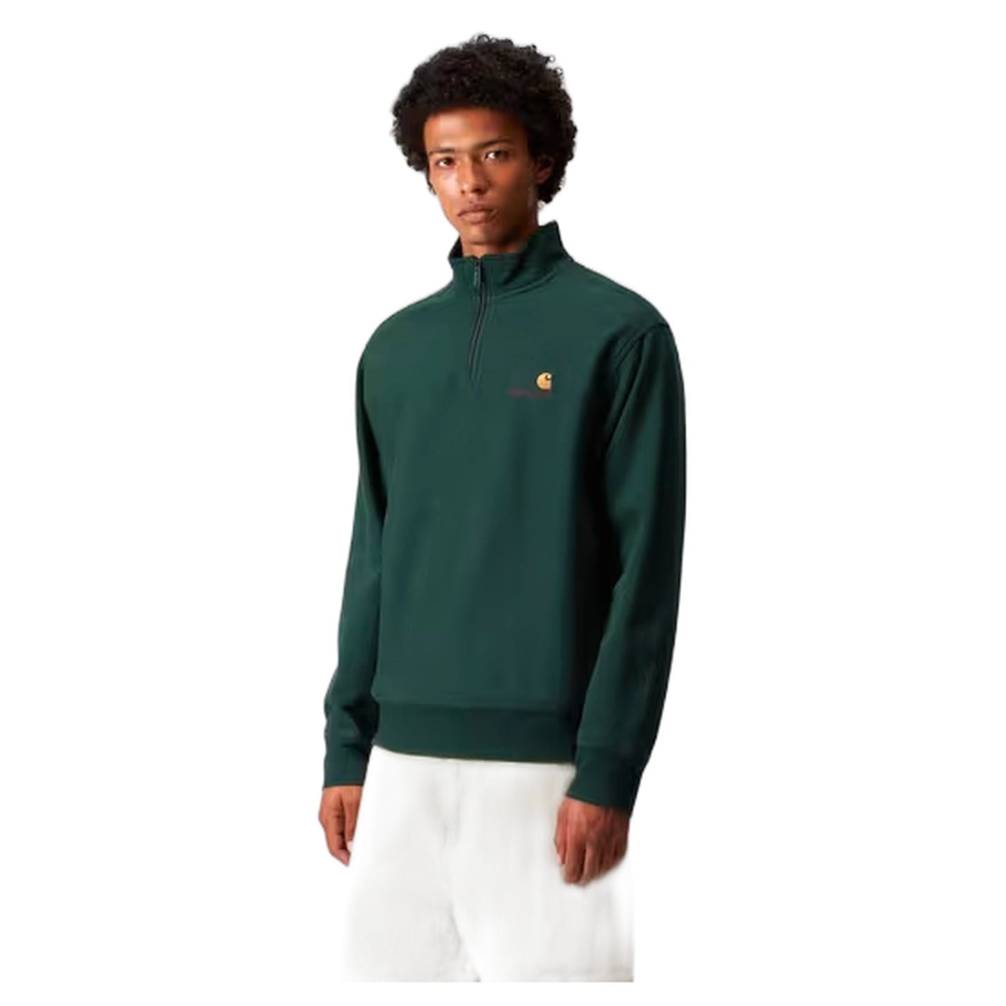 Felpa Carhartt Wip Half Zip American Script - Dark Fir - Felpe di Carhartt Wip | Francis Concept