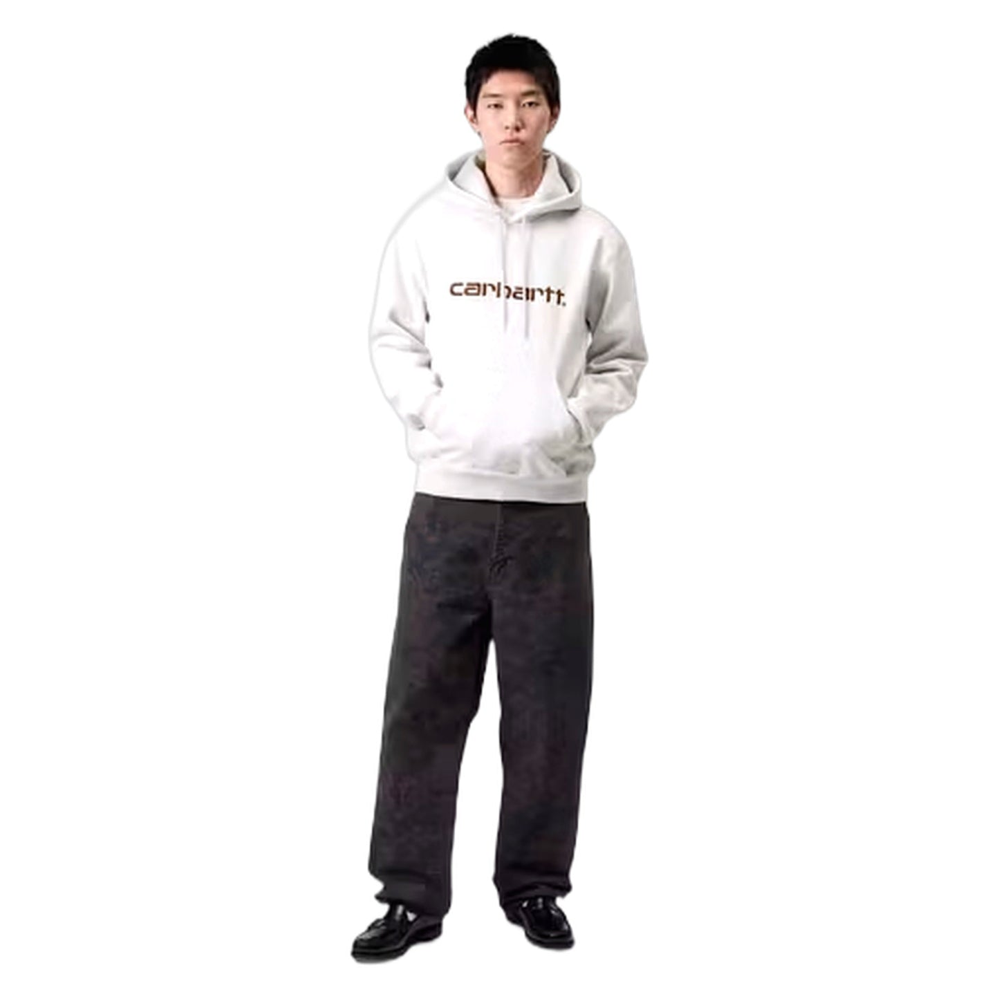 Felpa Carhartt Wip Hooded Carhartt Sweat - Ash Heather / Rondo - Felpe di Carhartt Wip | Francis Concept