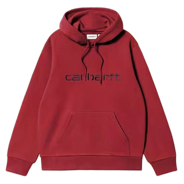 Felpa Carhartt Wip Hooded Carhartt Sweat - Scarlet / Graphite - Felpe di Carhartt Wip | Francis Concept