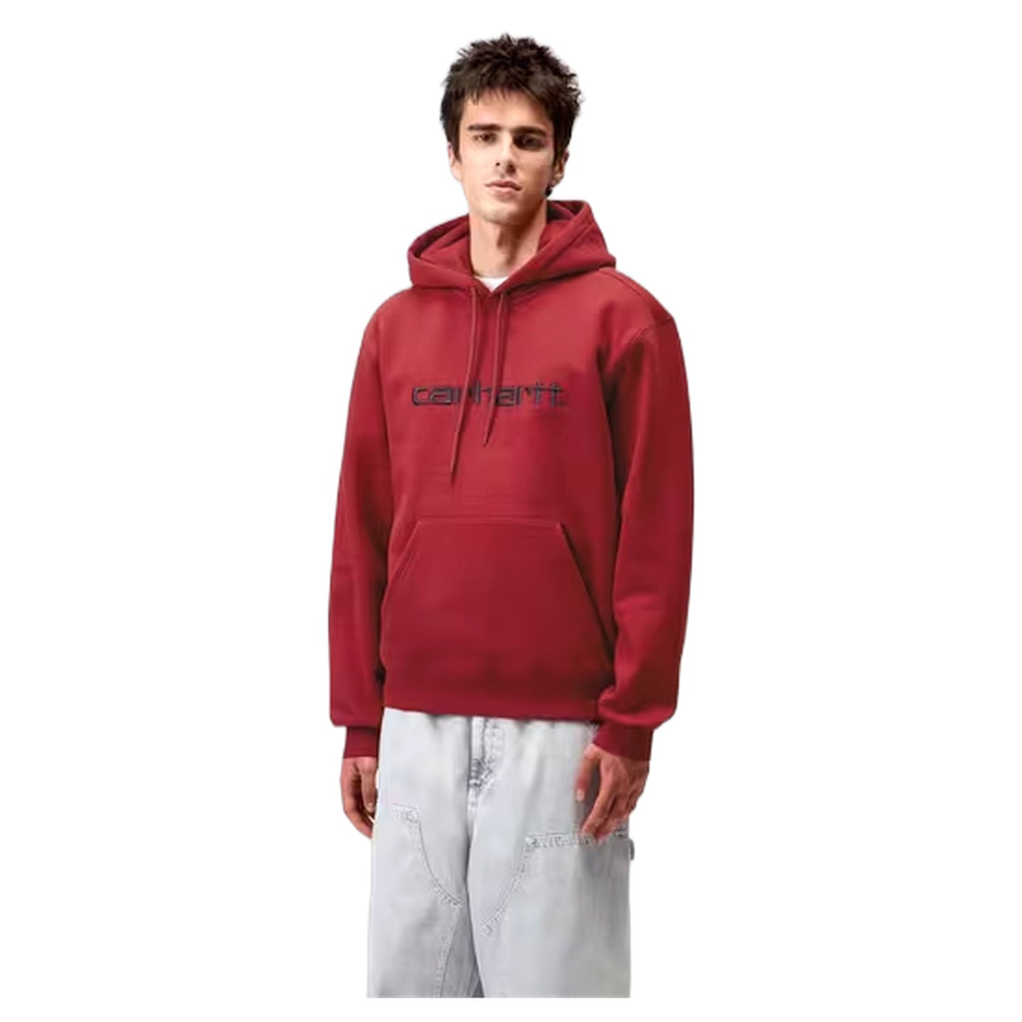 Felpa Carhartt Wip Hooded Carhartt Sweat - Scarlet / Graphite - Felpe di Carhartt Wip | Francis Concept