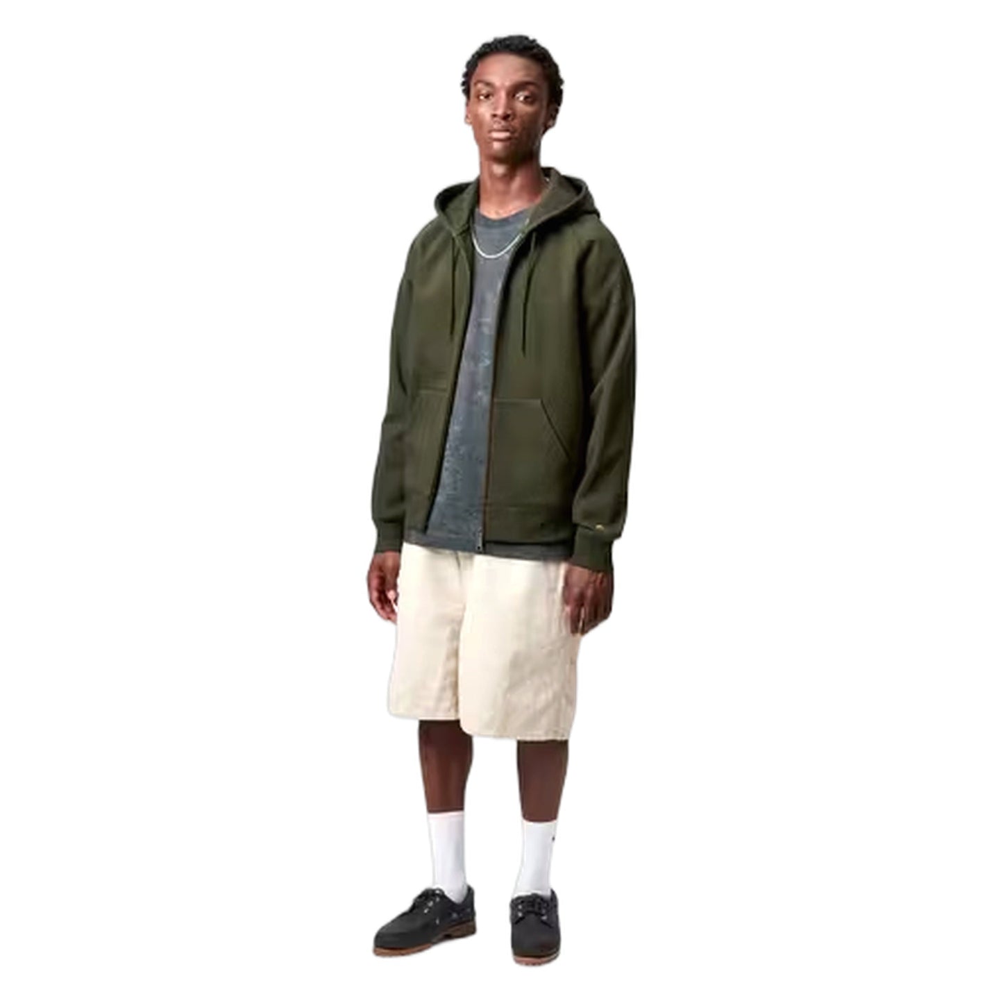 Felpa Carhartt Wip Hooded Chase Jacket - Olive / Gold - Felpe di Carhartt Wip | Francis Concept