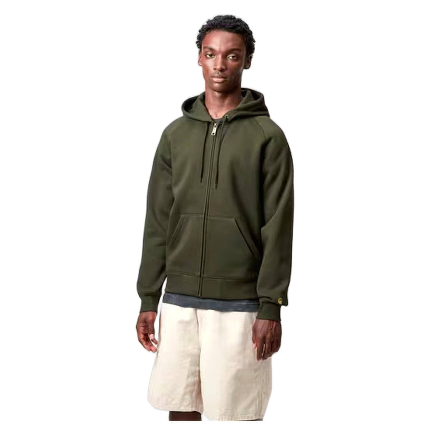 Felpa Carhartt Wip Hooded Chase Jacket - Olive / Gold - Felpe di Carhartt Wip | Francis Concept