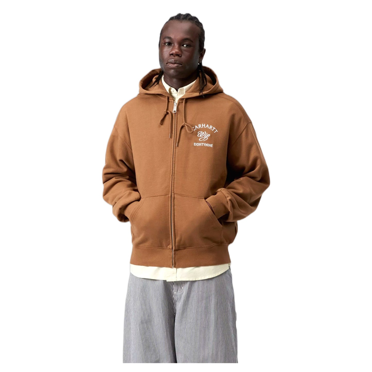 Felpa Carhartt Wip Hooded Eightynine Sweat Jacket - Hamilton Brown