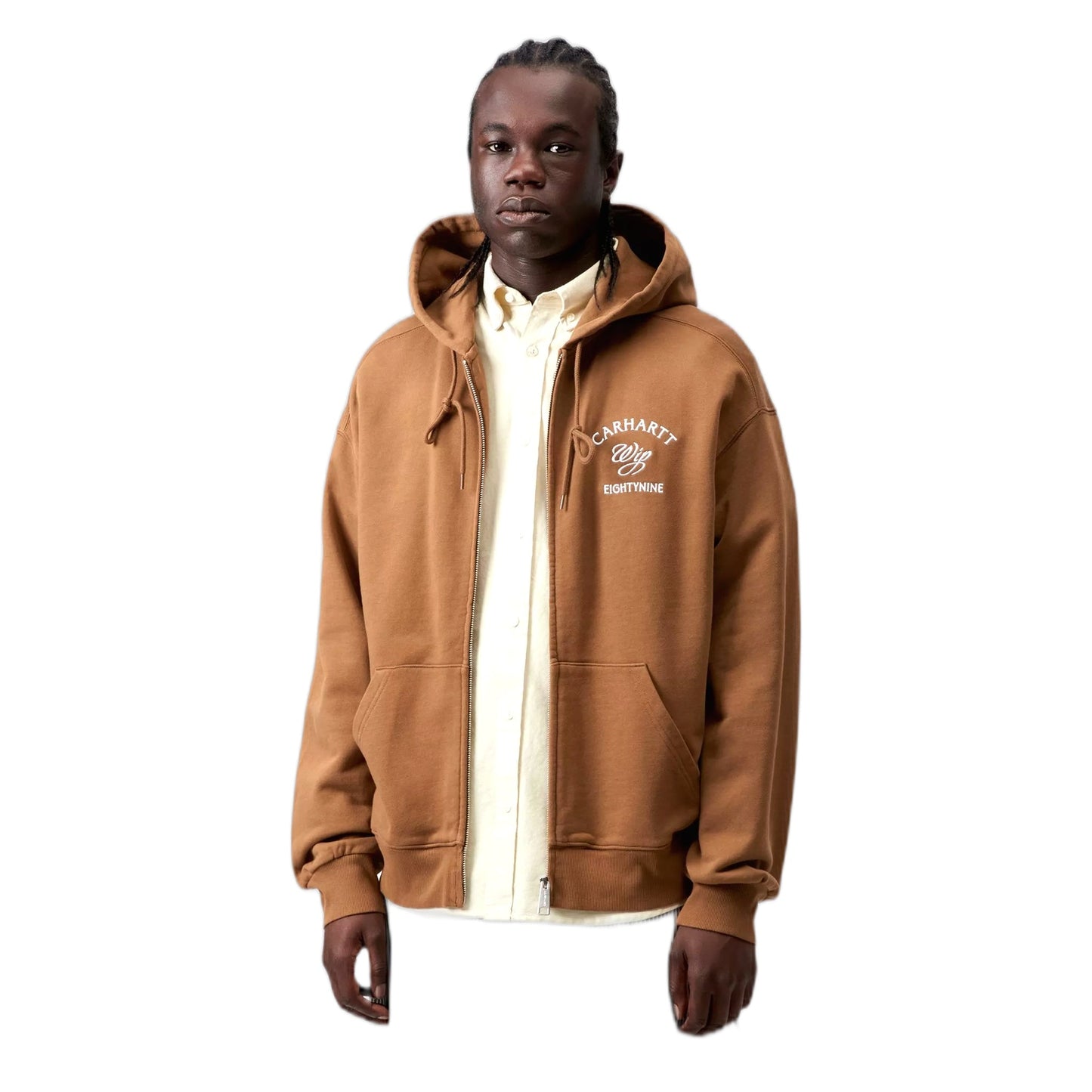 Felpa Carhartt Wip Hooded Eightynine Sweat Jacket - Hamilton Brown