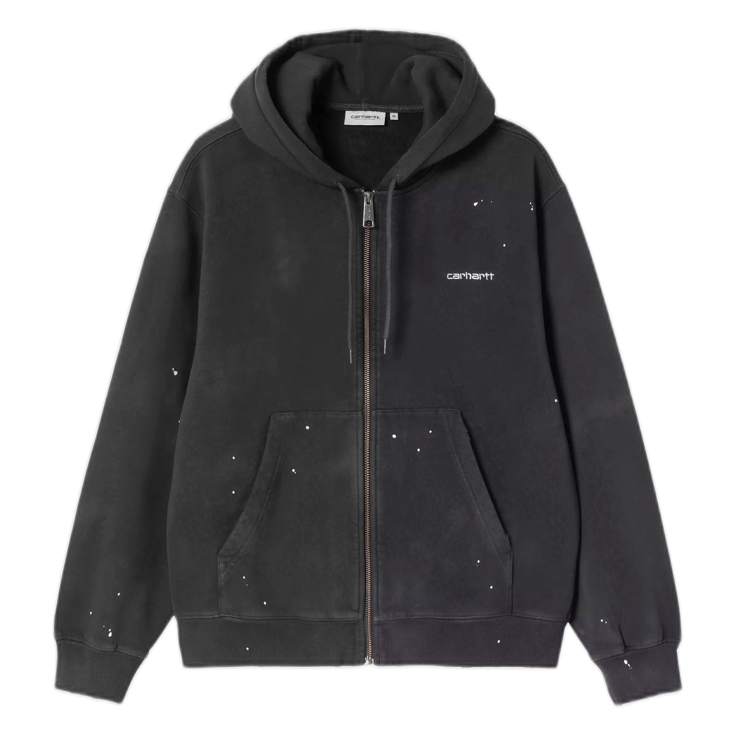 Felpa Carhartt Wip Hooded Painter Jacket - Black destroy wash, splatter