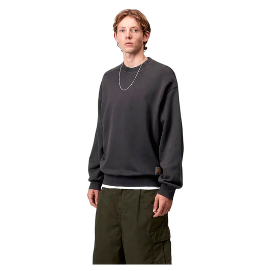 Felpa Carhartt Wip Hudson Sweat - Black Chalk Wash - Felpe di Carhartt Wip | Francis Concept