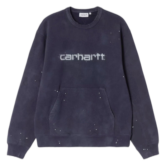 Felpa Carhartt Wip Painter Sweat - Dark Navy destroy wash, splatter