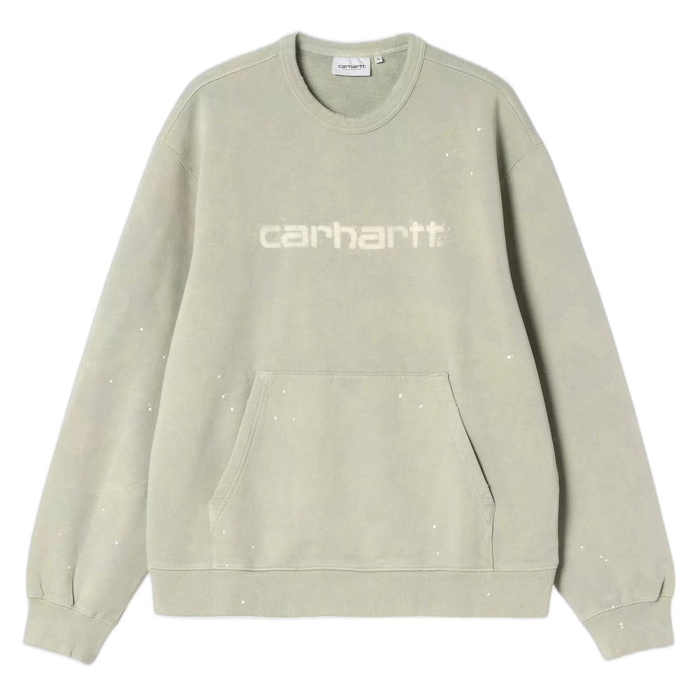 Felpa Carhartt Wip Painter Sweat - Green destroy wash, splatter