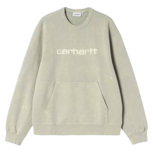 Felpa Carhartt Wip Painter Sweat - Green destroy wash, splatter