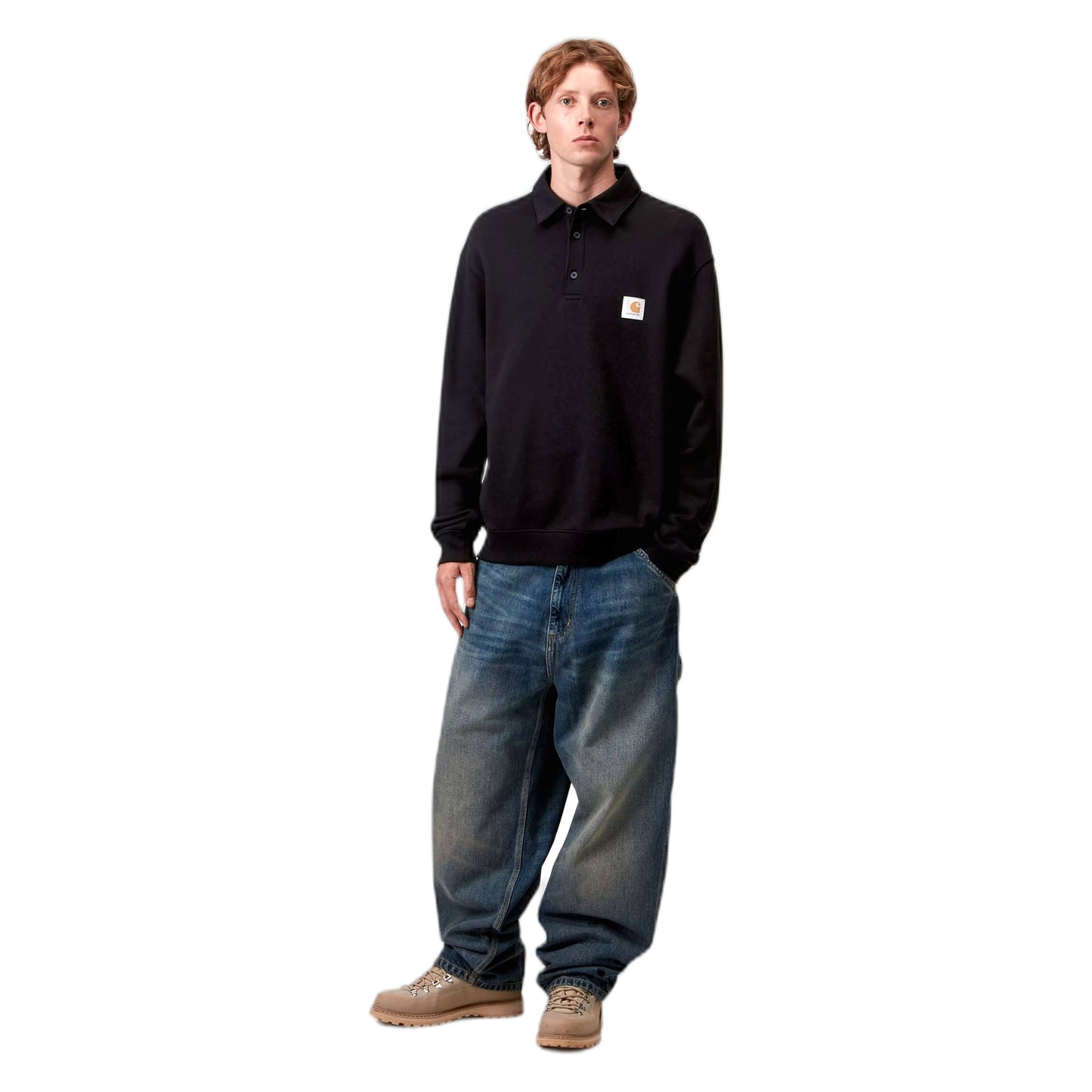 Felpa Carhartt Wip Polo Sweat - Black - Felpe di Carhartt Wip | Francis Concept