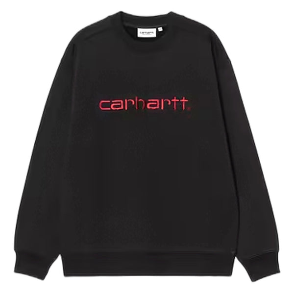 Felpa Carhartt Wip W' Carhartt Sweat - Black / Scarlet - Felpe di Carhartt Wip | Francis Concept