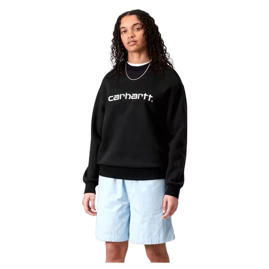Felpa Carhartt Wip W' Carhartt Sweat - Black / White - Felpe di Carhartt Wip | Francis Concept