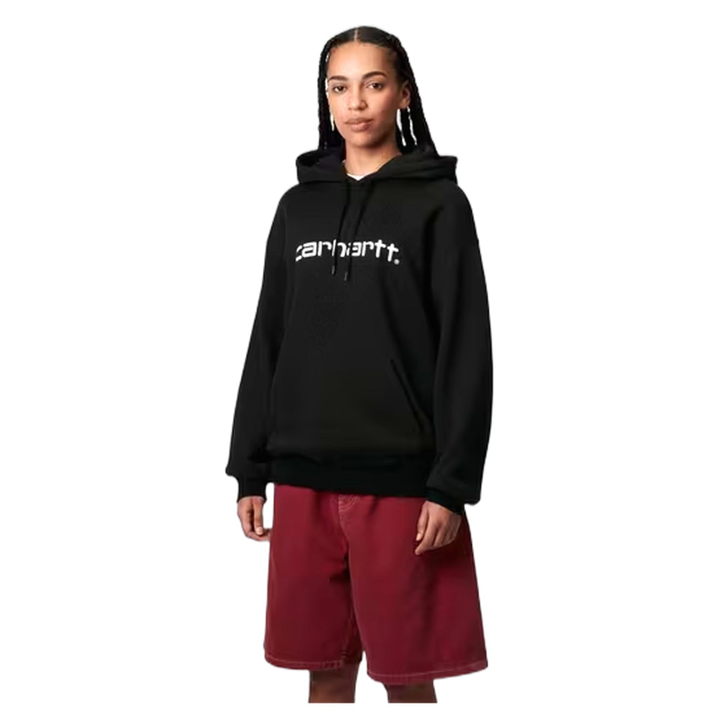 Felpa Carhartt Wip W' Hooded Carhartt Sweatshirt - Black / White - Felpe di Carhartt Wip | Francis Concept