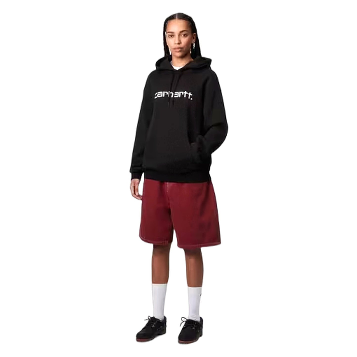 Felpa Carhartt Wip W' Hooded Carhartt Sweatshirt - Black / White - Felpe di Carhartt Wip | Francis Concept