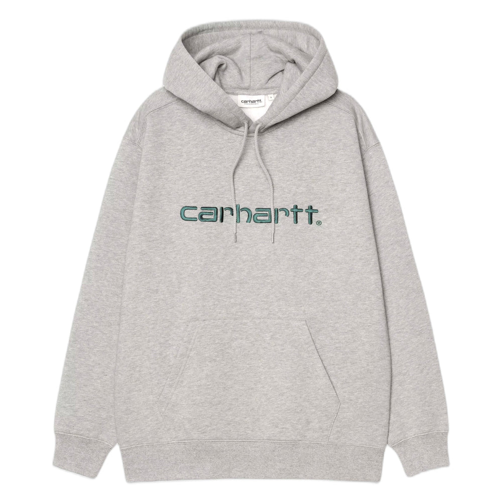 Felpa Carhartt Wip W' Hooded Carhartt Sweatshirt - Grey Heather / Dark Fir - Felpe di Carhartt Wip | Francis Concept