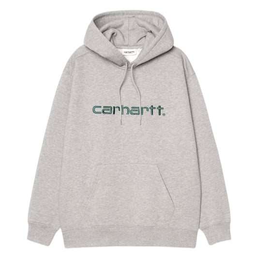 Felpa Carhartt Wip W' Hooded Carhartt Sweatshirt - Grey Heather / Dark Fir - Felpe di Carhartt Wip | Francis Concept