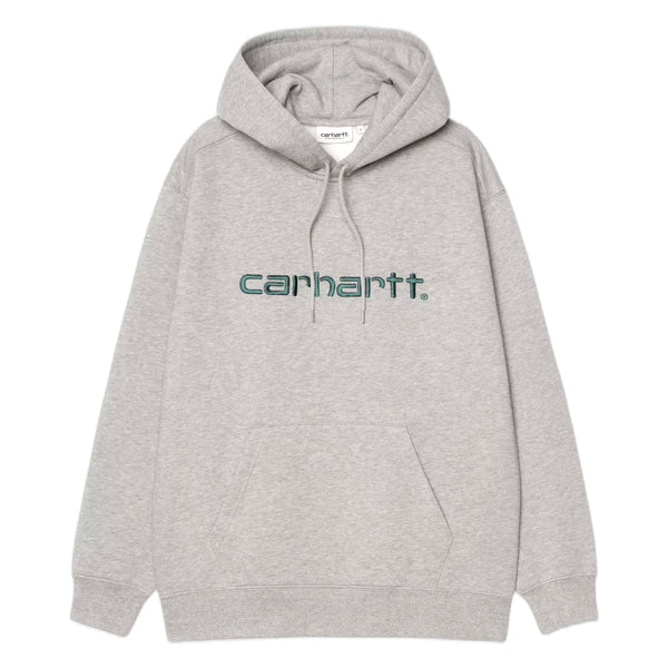 Felpa Carhartt Wip W' Hooded Carhartt Sweatshirt - Grey Heather / Dark Fir - Felpe di Carhartt Wip | Francis Concept