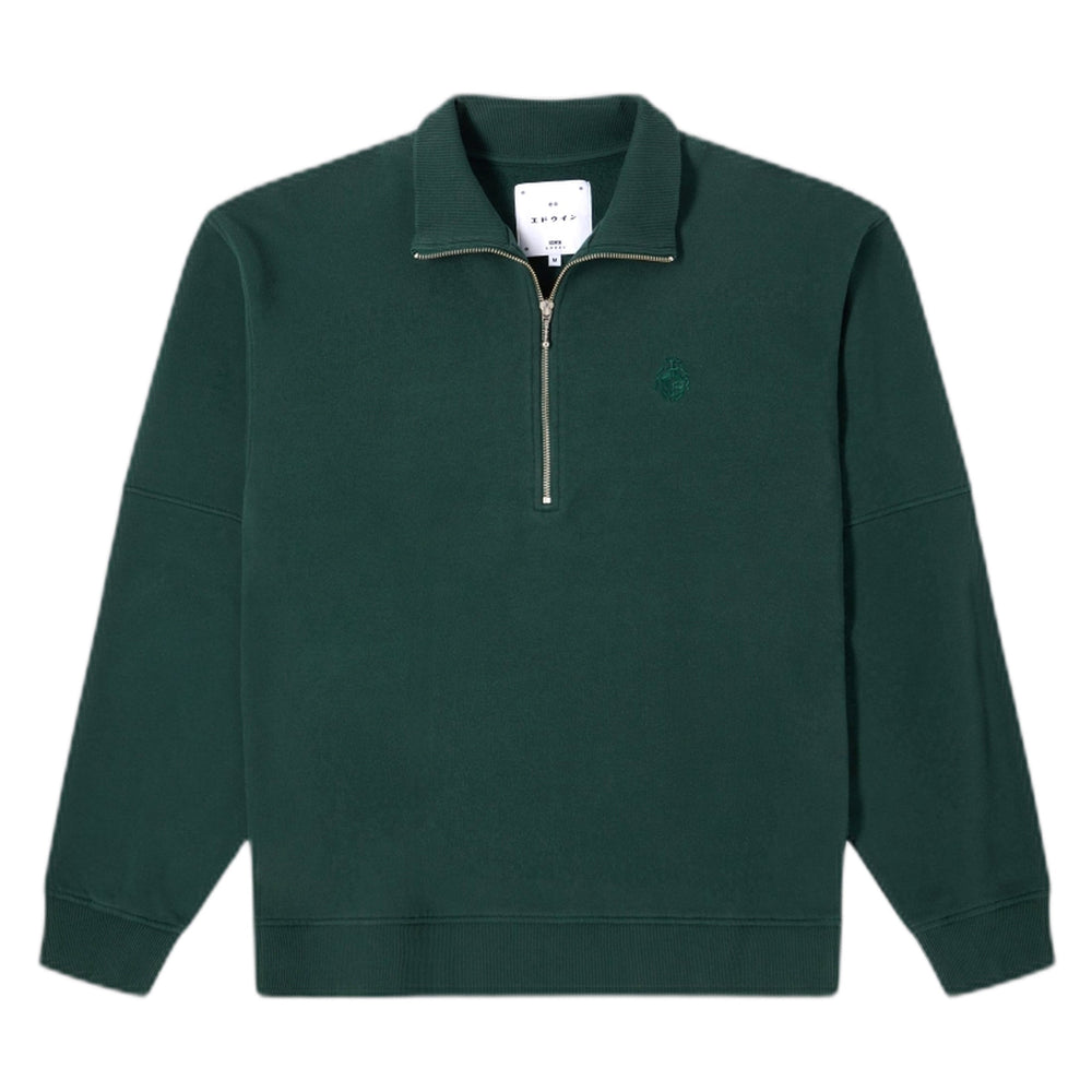 Felpa Koji Half Zip Sweat - Green Gables - Felpe di Edwin | Francis Concept