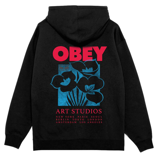 Felpa Obey Art Studio Flowers Fleece - Black - Felpe di Obey | Francis Concept