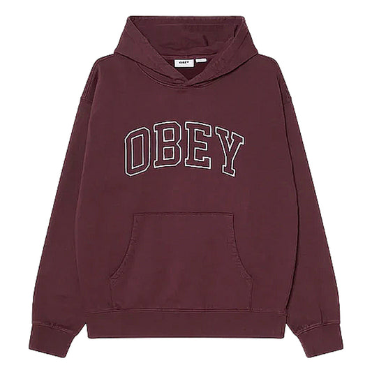 Felpa Obey Collegiate Faded Hood Fleece - Winetasting Faded Wash - Felpe di Obey | Francis Concept