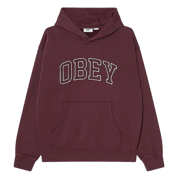 Felpa Obey Collegiate Faded Hood Fleece - Winetasting Faded Wash - Felpe di Obey | Francis Concept