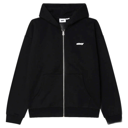 Felpa Obey Gaze Extra Heavy Zip Hood Fleece - Black - Felpe di Obey | Francis Concept