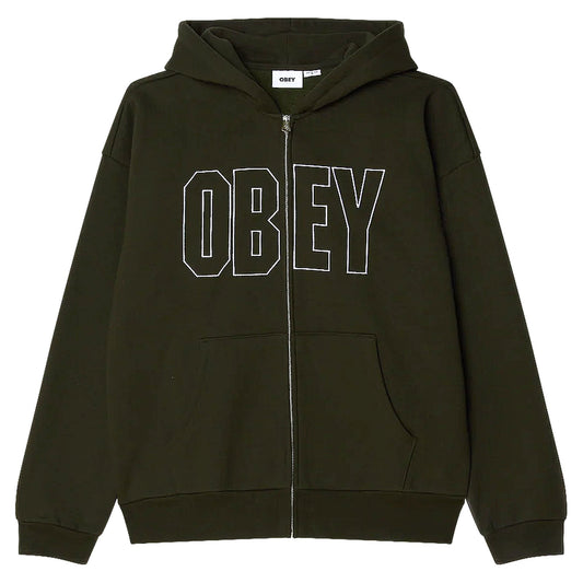 Felpa Obey Gordon Extra Heavy Zip Hood Fleece - Rosin - Felpe di Obey | Francis Concept