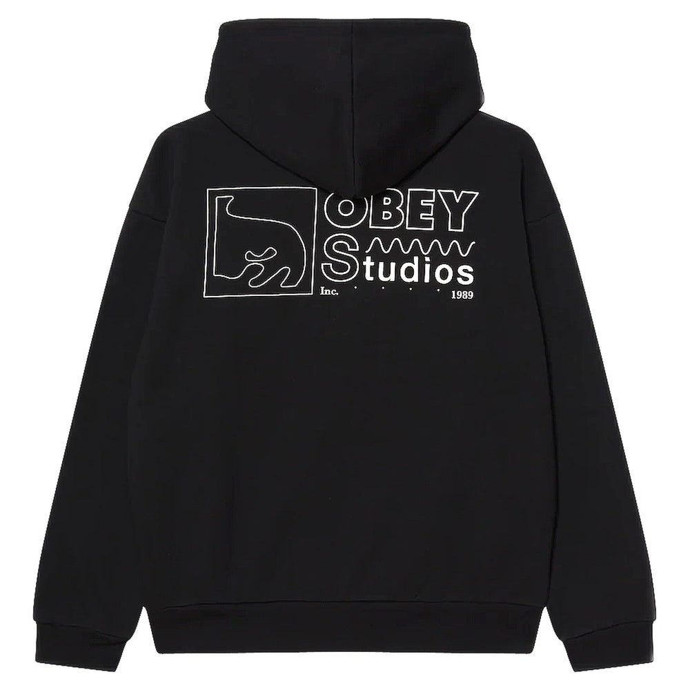 Felpa Obey Nico Extra Heavy Hood Fleece - Black - Felpe di Obey | Francis Concept