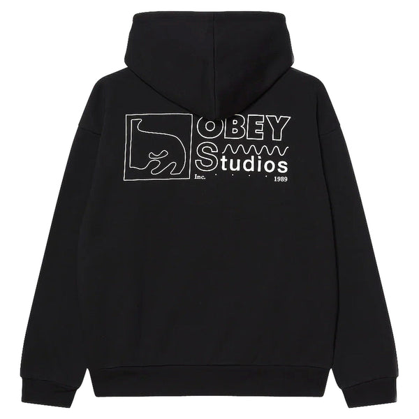 Felpa Obey Nico Extra Heavy Hood Fleece - Black - Felpe di Obey | Francis Concept
