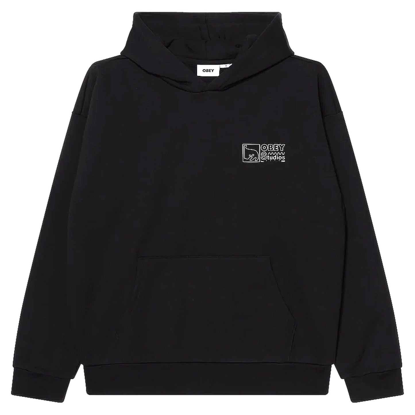 Felpa Obey Nico Extra Heavy Hood Fleece - Black - Felpe di Obey | Francis Concept