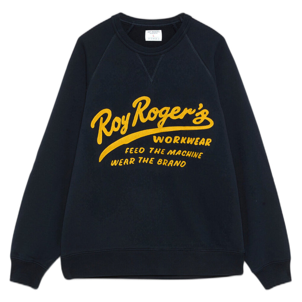 Felpa Roy Roger's OG Sweater Feed The Machine - Washed Blue Navy