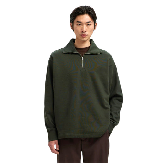 Felpa Selected Homme Relax Aron Ls Half Zip Sweat - Deep Forest - Felpe di Selected Homme | Francis Concept