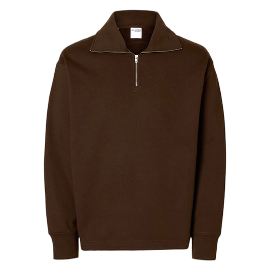 Felpa Selected Homme Relax Aron Ls Half Zip Sweat - Marrone - Felpe di Selected Homme | Francis Concept