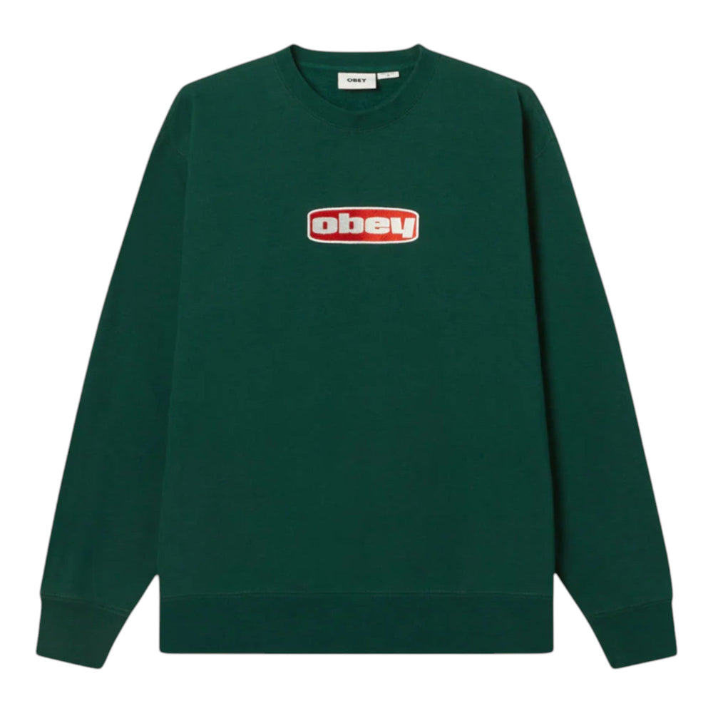 Felpa Uomo Obey Dago Crew Fleece - Rain Forest - Felpe di Obey | Francis Concept