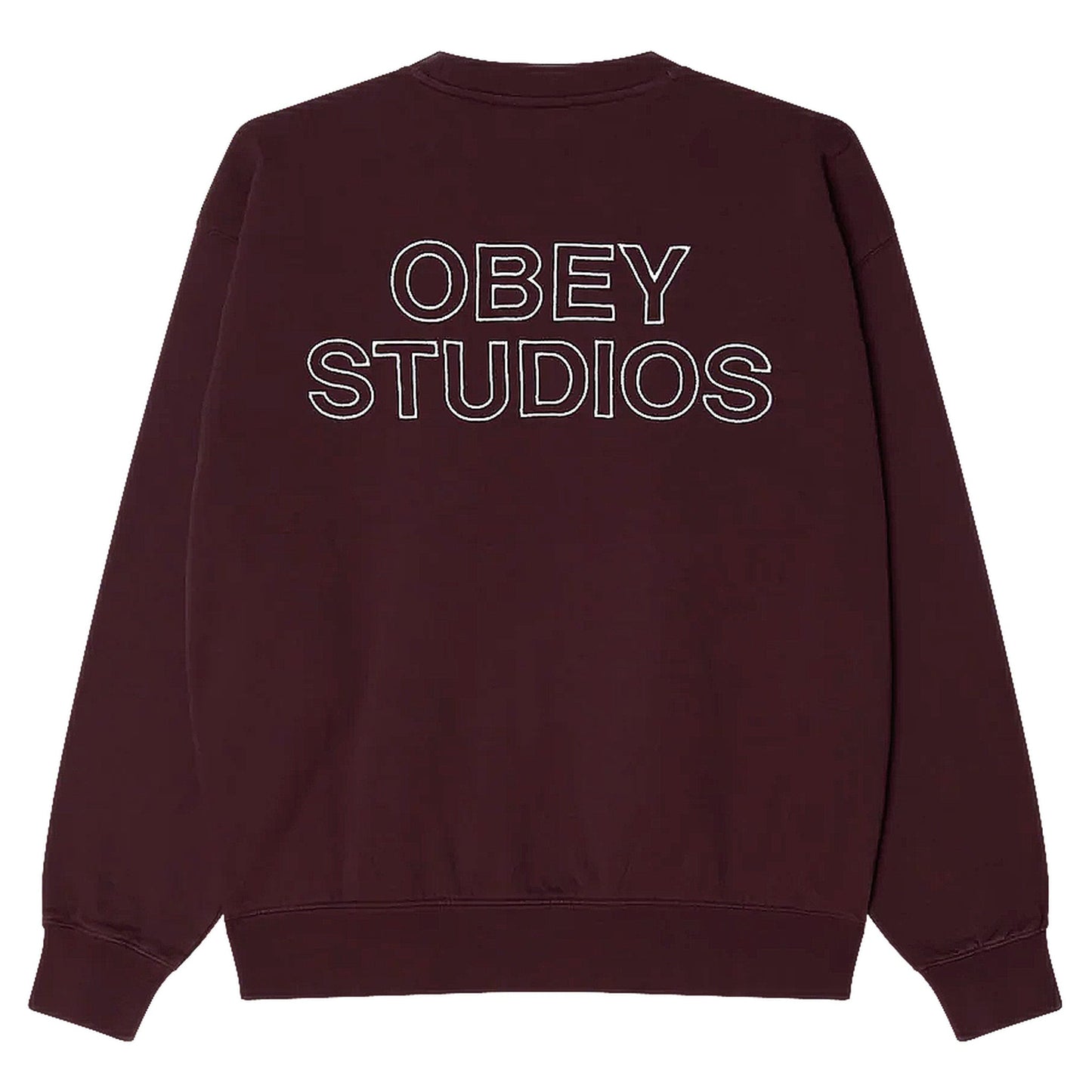 Felpe Obey Studios Faded Crew Fleece - Winetasting Faded Wash - Felpe di Obey | Francis Concept