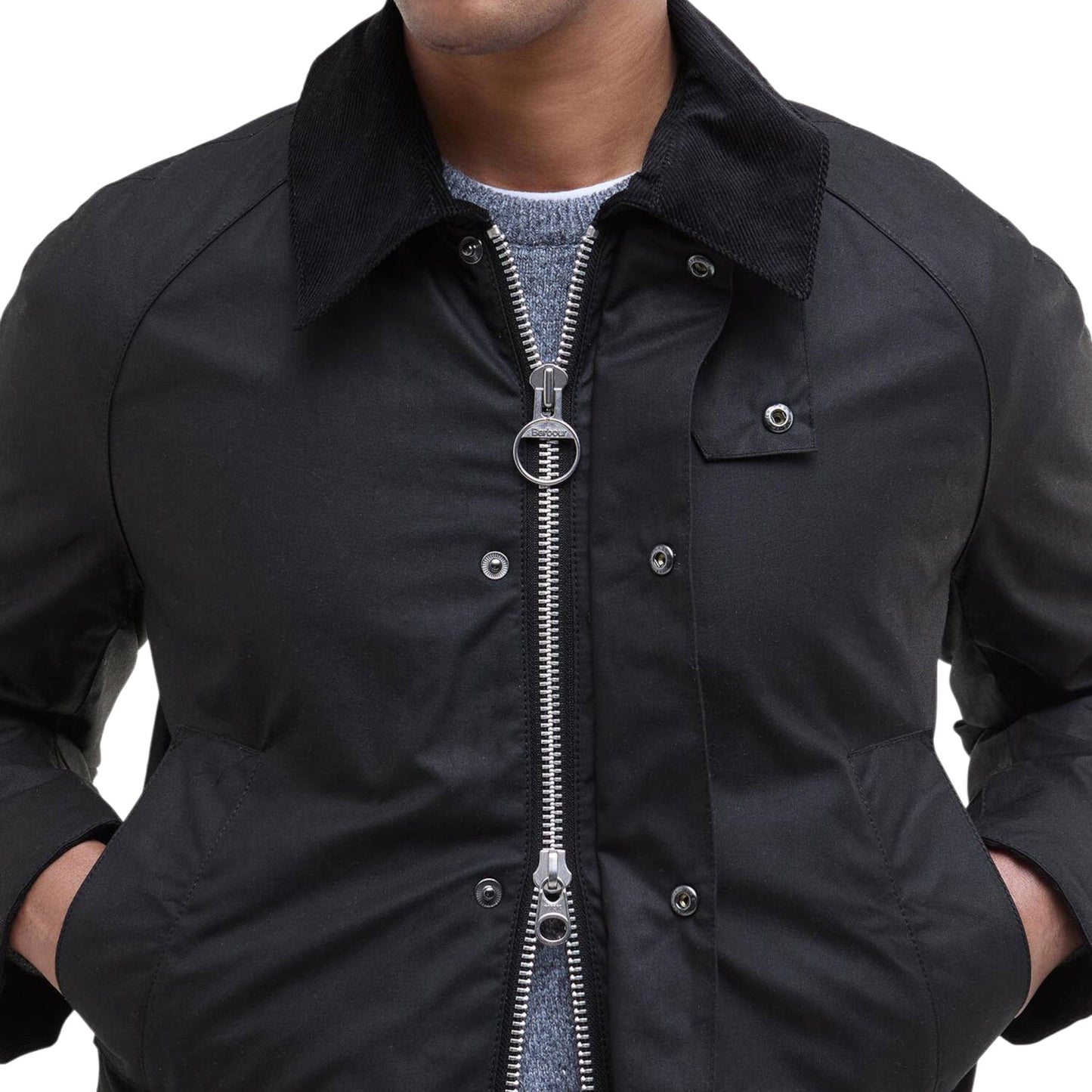 Giacca Barbour Ashby Wax Jacket - Black - Giacche di Barbour | Francis Concept