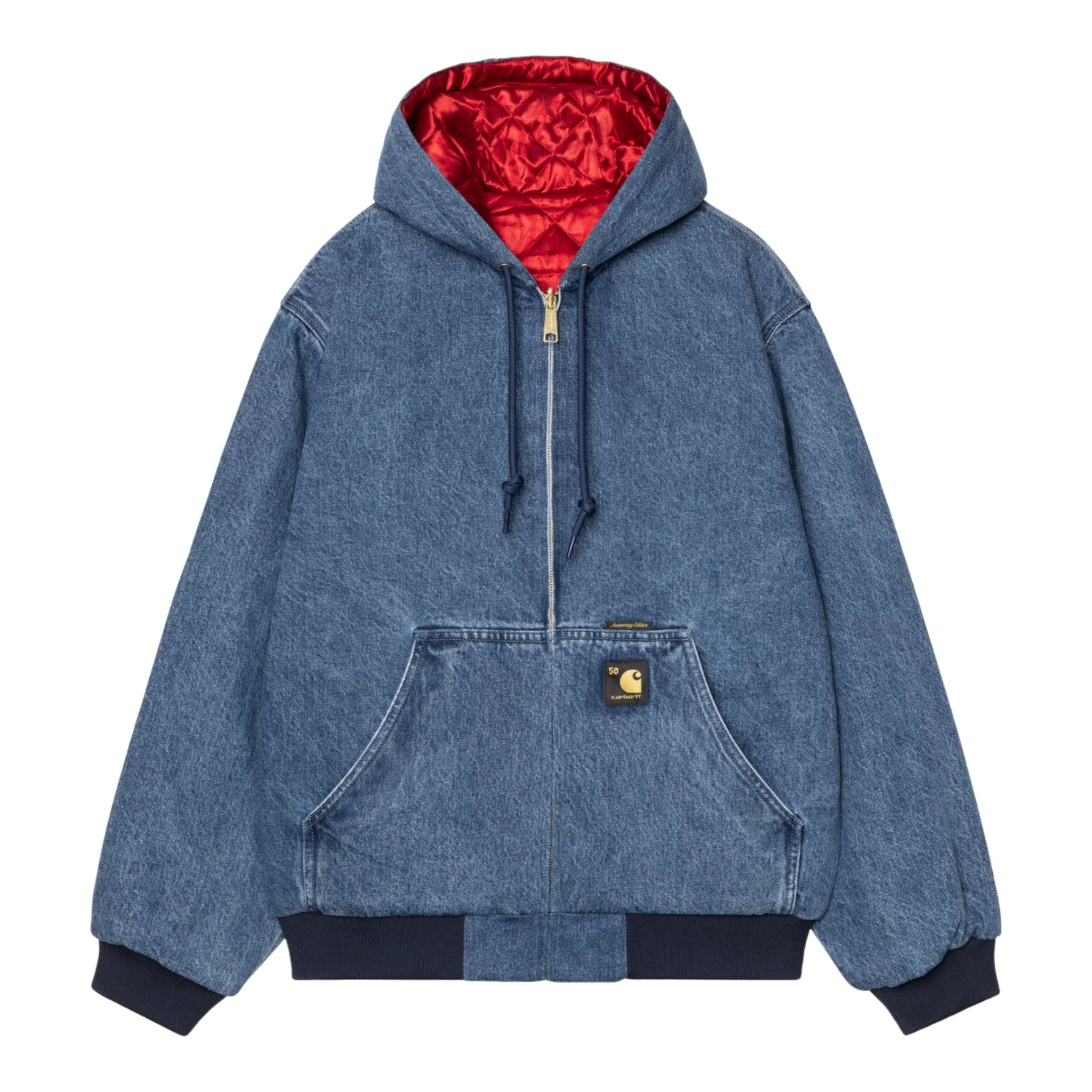 Giacca Carhartt Wip 50 Years Anniversary OG Active Jacket Denim - Blue / USA Red Stone Bleached - Giacche di Carhartt Wip | Francis Concept
